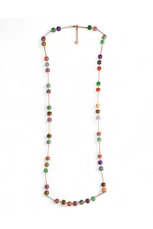MYA ACCESSORIES | Collana lunga con pietre in vetro multicolore