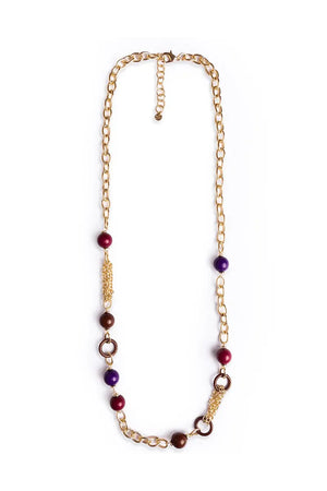 MYA ACCESSORIES | Collana lunga in metallo con sfere in acrilico