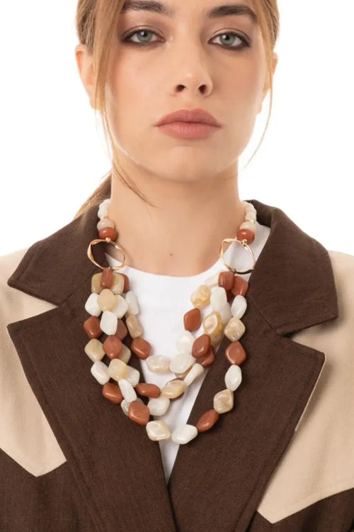 MYA ACCESSORIES | Collana multifilo con pietre in acrilico
