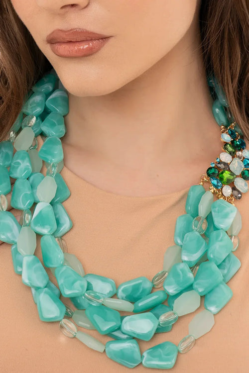 MYA ACCESSORIES | Collana multi linee con pietre