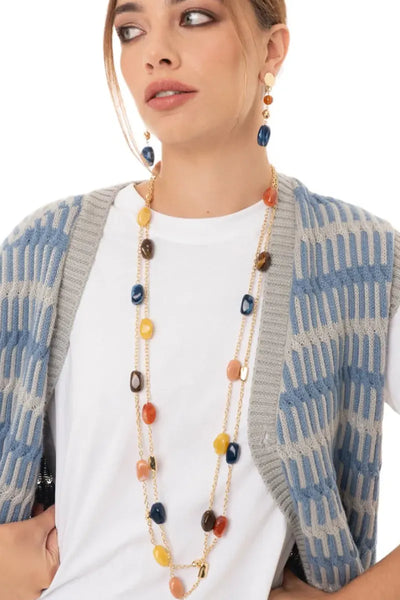 MYA ACCESSORIES | Collana lunga con pietre in acrilico