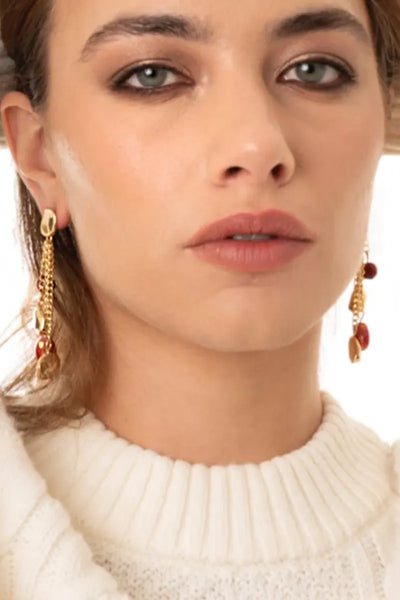 MYA ACCESSORIES | Orecchini pendenti a catena con pietre