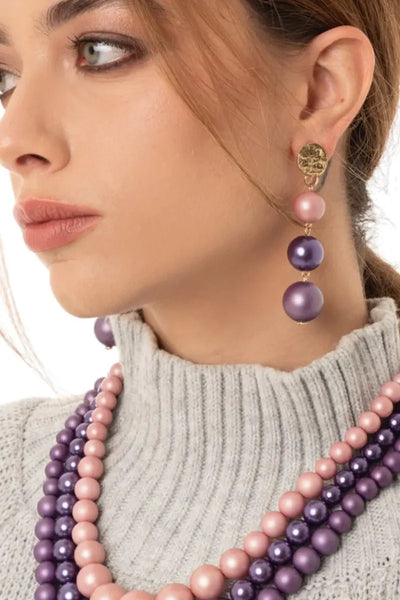 MYA ACCESSORIES | Orecchini pendenti a tre sfere in acrilico