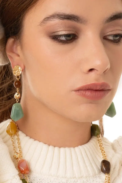 MYA ACCESSORIES | Orecchini pendenti a catena con pietre