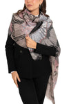 MYA ACCESSORIES | Sciarpa misto cotone grigia con stampa