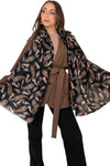MYA ACCESSORIES | Sciarpa misto cotone nera con stampa