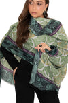 MYA ACCESSORIES | Sciarpa misto cotone verde con stampa