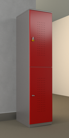 Armadio casellario in metallo verniciato a 2 vani cm. 40x47x176h