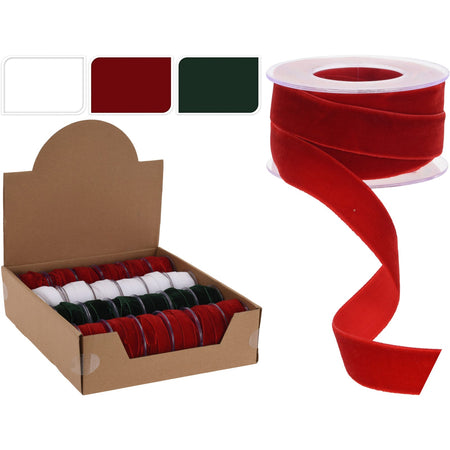 Nastro in velluto 20 mm x 4 mt per decorazioni e confezioni natalizie
