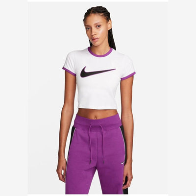 Maglietta T-shirt Sportswear Cropped white purple
