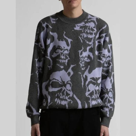 Maglione Wated Paris Skull Charcoal