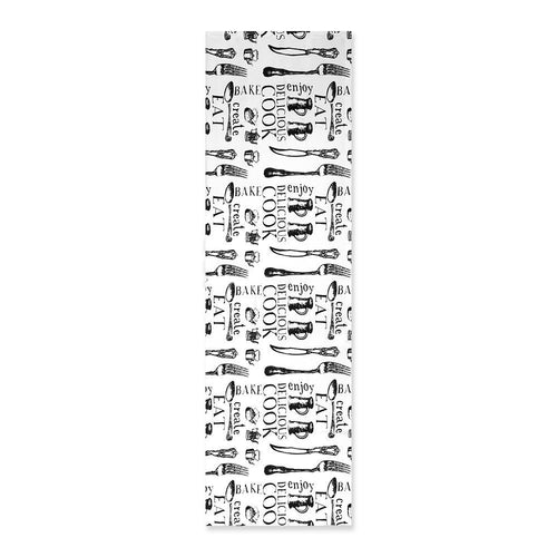 Maison Sucrèe Runner Black & White Posate 50x150 S12 - Passarelli Biancheria