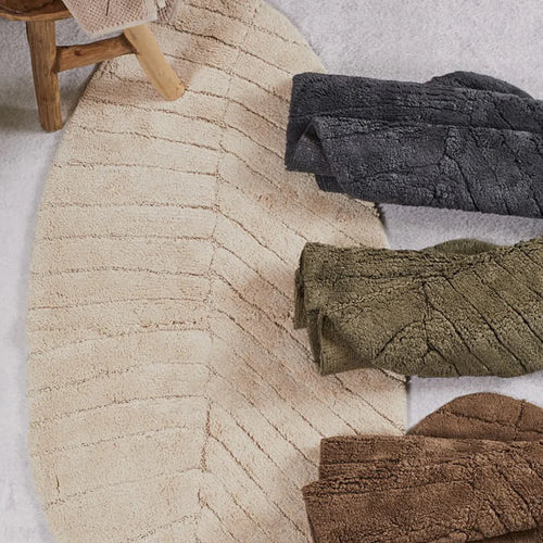 Maison Sucrée Tappeto bagno in cotone con trattamento antiscivolo Foglia S46