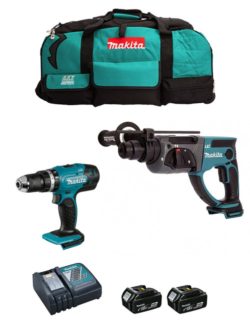 Makita kit dlx2025m (dhp453 + dhr202 + 2 x 4,0 ah + dc18rc + lxt600) 0088381687782