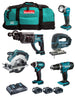 Makita kit dlx6068pt (dhp453 + dtd152 + dhr202 + djv180 + dss611 + dml802 + 3 x 5,0 ah + dc18rd + lxt600) 0088381833783