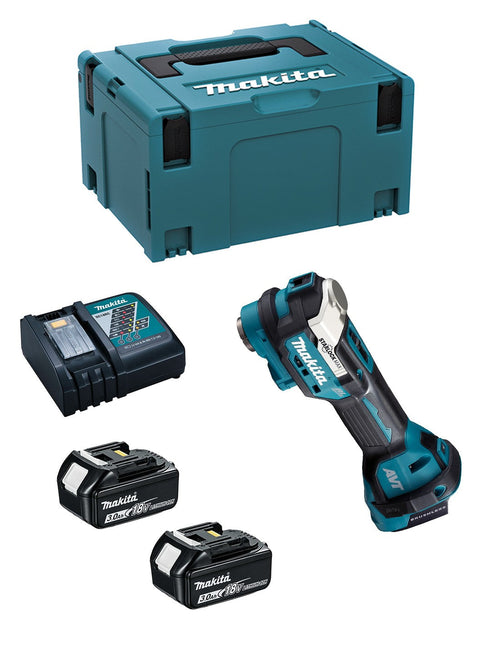 Makita utensile multifunzione dtm52rfj (2 x 3,0ah + dc18rc + makpac 3) 4064677042134