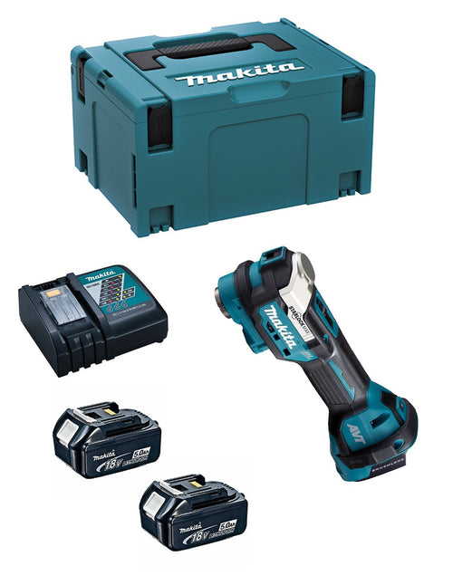 Makita utensile multifunzione dtm52rtj (2 x 5,0ah + dc18rc + makpac 3) 4064677042073