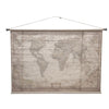 Quadro vintage stampa su tela arazzo da parete con mappamondo in tessuto 162 x h 107 cm