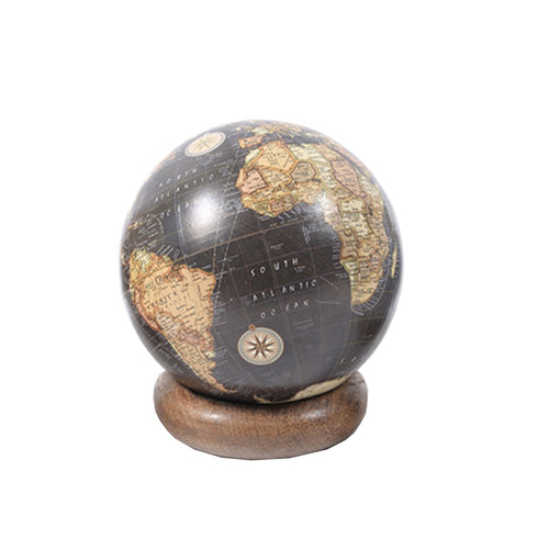 Mappamondo con base in legno decorazione per ambienti h 18,5 cm