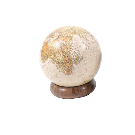 Mappamondo con base in legno decorazione per ambienti h 18,5 cm