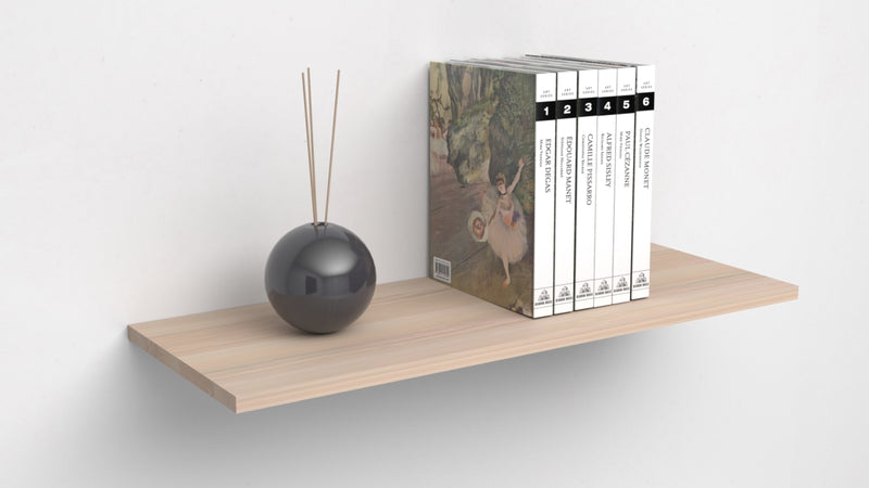 Mensola da Muro da appoggio 80x50 cm in Legno nobilitato spessore 1,8 cm in colore rovere