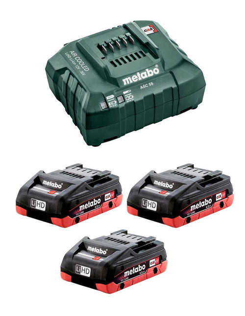 Metabo basis-set asc 30-36v + 3x 18v 4,0 ah 4007430334268