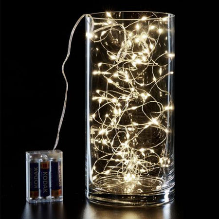Luci di natale catena con Micro Led e filo in metallo a batteria per interno