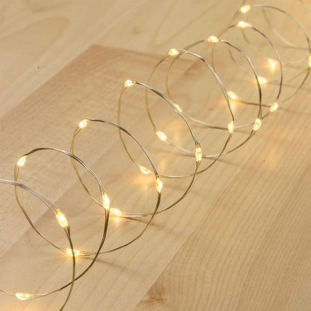 Luci di natale catena con Micro Led Fissi e filo in metallo per interno ed esterno
