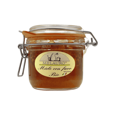 Miele con Favo Millefiori | 100% Italiano e Biologico | Melauro, Sicilia | 300g