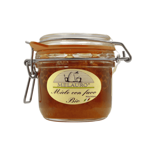 Miele con Favo Millefiori | 100% Italiano e Biologico | Melauro, Sicilia | 300g