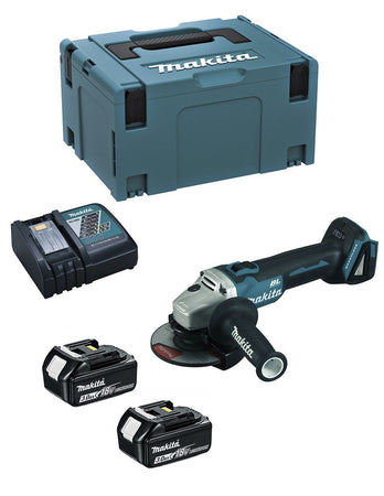 Mini-Smerigliatrice MAKITA DGA504RFJ (2 x 3,0 Ah + DC18RC + MAKPAC 3)