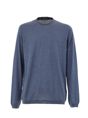 Dolce &amp; Gabbana Maglia Basic a Maniche Lunghe in Seta da uomo