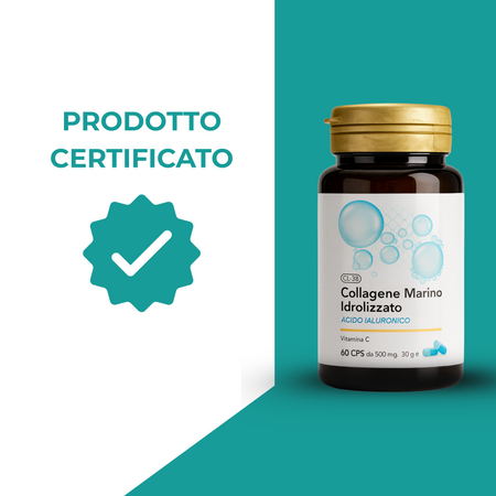 Collagene Marino Idrolizzato con Acido Ialuronico e Vitamina C – Supporto per Pelle Luminosa, Articolazioni e Ossa | Alta Biodisponibilità | CL-38 AlohaLabs 60 Compresse 500MG
