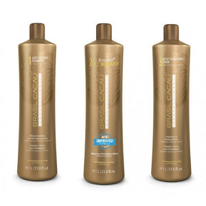 Cadiveu brasil cacau brazilian ecokeratin composto da: anti residue shampoo 1000 ml + eco keratin 1000 ml + deep conditioner mask 1000 ml
