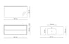 Mobile Bagno 120cm Sospeso Con Quattro Cassetti Lavabo Doppia Vasca Specchio E Doppia Lampada - Mobile Bagno TFT