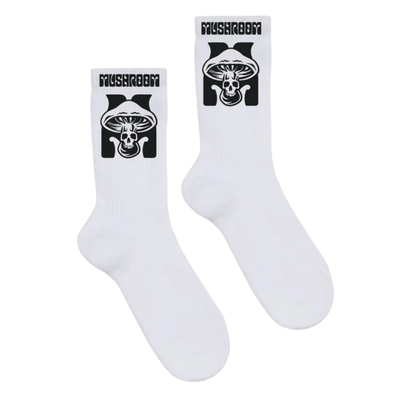 Mushroom Logo whiteCalze socks