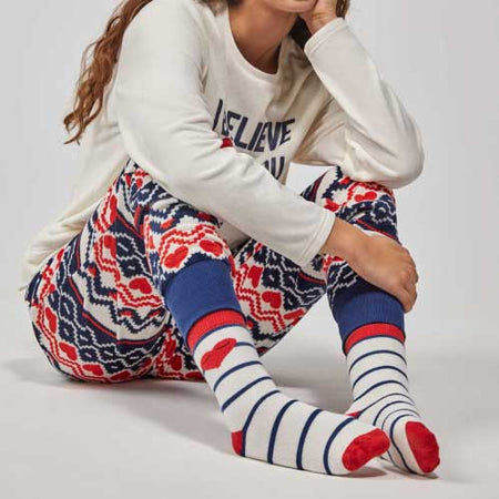 Calzini Gisela donna stampati, in cotone misto, taglia unica, disponibili in due colori