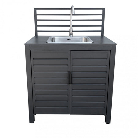 Modulo lavello cucina da esterno "Trinidad" struttura in alluminio con ante 90 cm