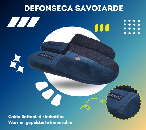 de fonseca Savoia Ciabatte Uomo Invernali da Casa, Pantofole Chiuse e Calde, Produzione Artigianale