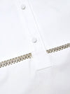 Gucci Blusa in Popeline di Cotone Bianco con Decorazioni in Cristalli da donna
