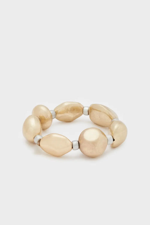 NALÌ | Bracciale ciottoli oro spazzolato