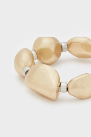 NALÌ | Bracciale ciottoli oro spazzolato