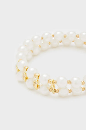 NALÌ | Bracciale two-rows perle bianche