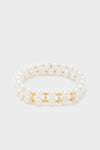 NALÌ | Bracciale two-rows perle bianche