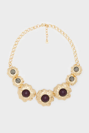 NALÌ | Collana girocollo fiori oro con perla