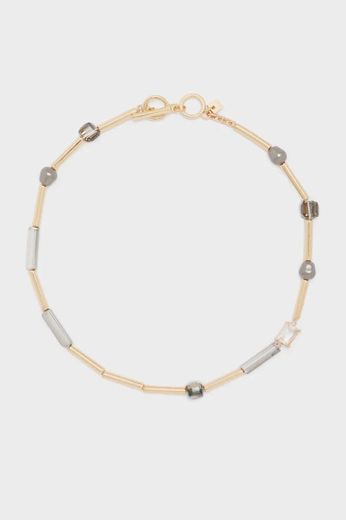 NALÌ | Collana Maria girocollo oro+resina grigio