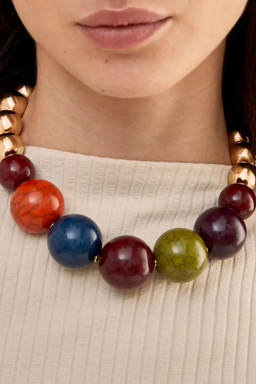 NALÌ | Collana sfere oro e multicolor