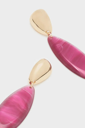 NALÌ | Orecchini Mira lunghi resina fucsia