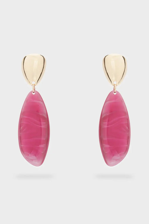 NALÌ | Orecchini Mira lunghi resina fucsia