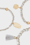 NALÌ | Set bracciali elastici perle oro/grigio